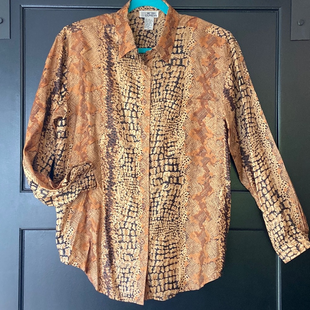 Vintage Metro Express Silk Blouse Sz M